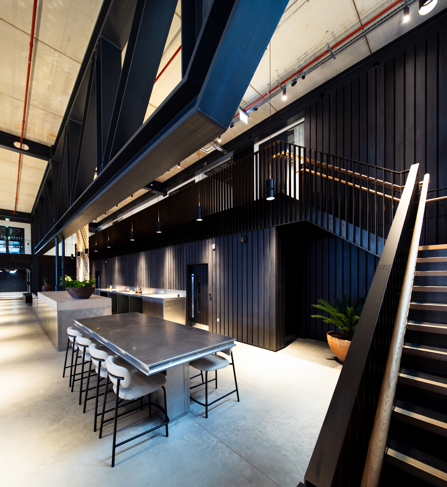Seating in the reception area of the Dock Shed in Canada Water